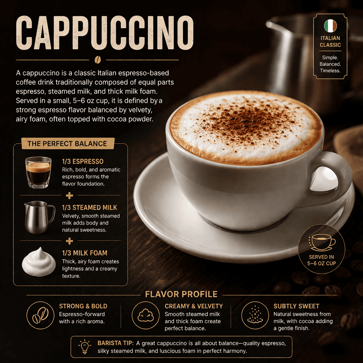 Cappuccino Six Ounces Coffee